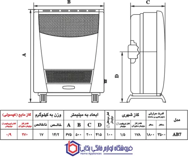 معرفی بخاری گازسوز نیک کالا مدل هوشمند AB7