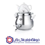 سماور روگازی عالی نسب مدل لادن 5 لیتری کتری قوری دار برنجی
