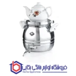 سماور عالی نسب مدل روگازی پرنیان 5.5 لیتری کتری قوری دار برنجی