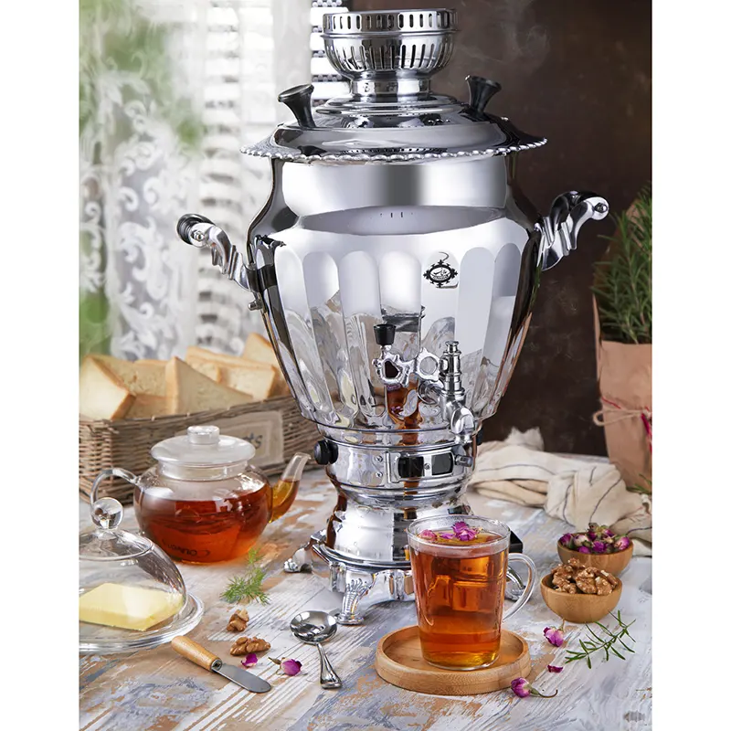 خرید سماور گاز سوز عالی نسب مدل نگین سیمین - 6 لیتری