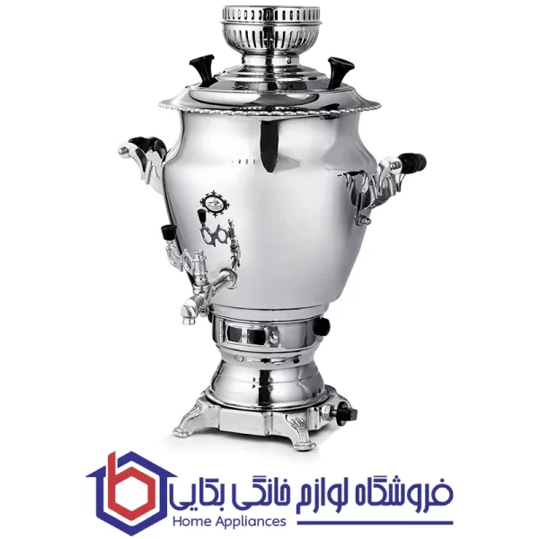 سماور گاز سوز عالی نسب مدل گنجینه سیمین 6 لیتری
