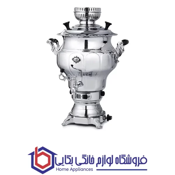 سماور گازسوز عالی نسب مدل سیمینه نفیس طلائی 5.5 لیتری