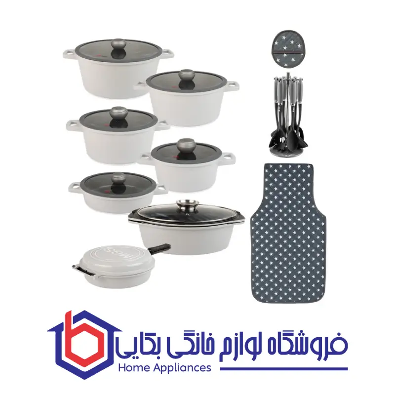 سرویس قابلمه 25 پارچه گرانیت طرح جرمنی E ام جی اس
